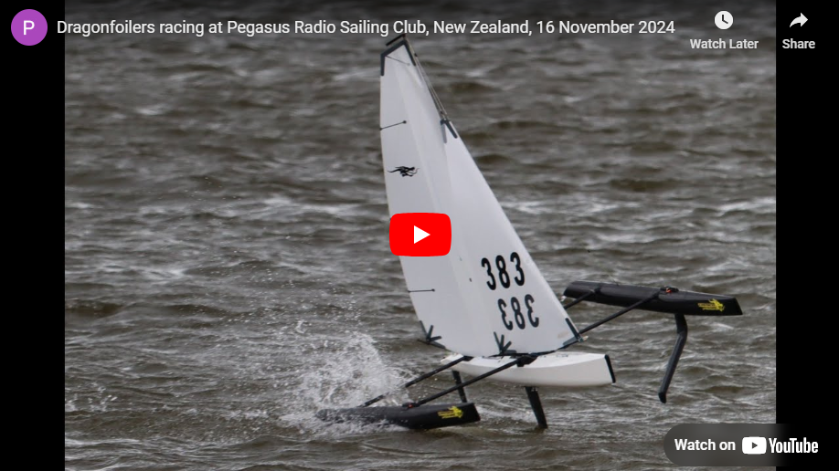 Dragonfoilers racing at Pegasus Radio Sailing Club, New Zealand